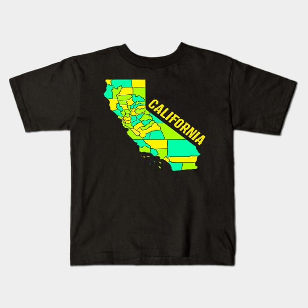 USA state: California Kids T-Shirt by KK-Royal